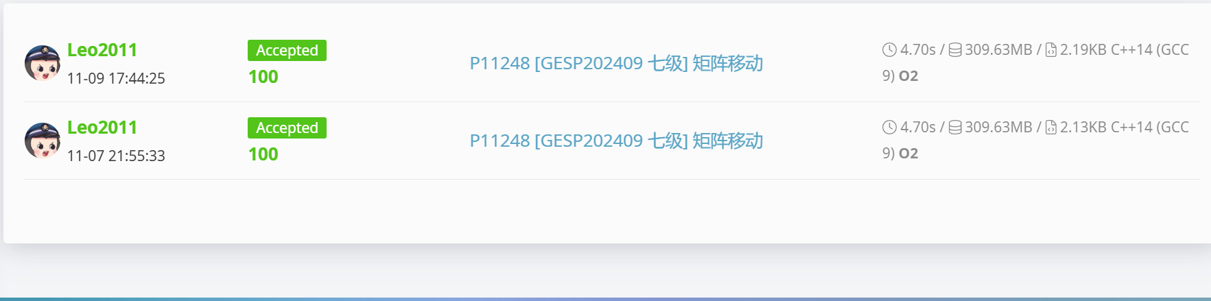 题解：P11248 [GESP202409 七级] 矩阵移动